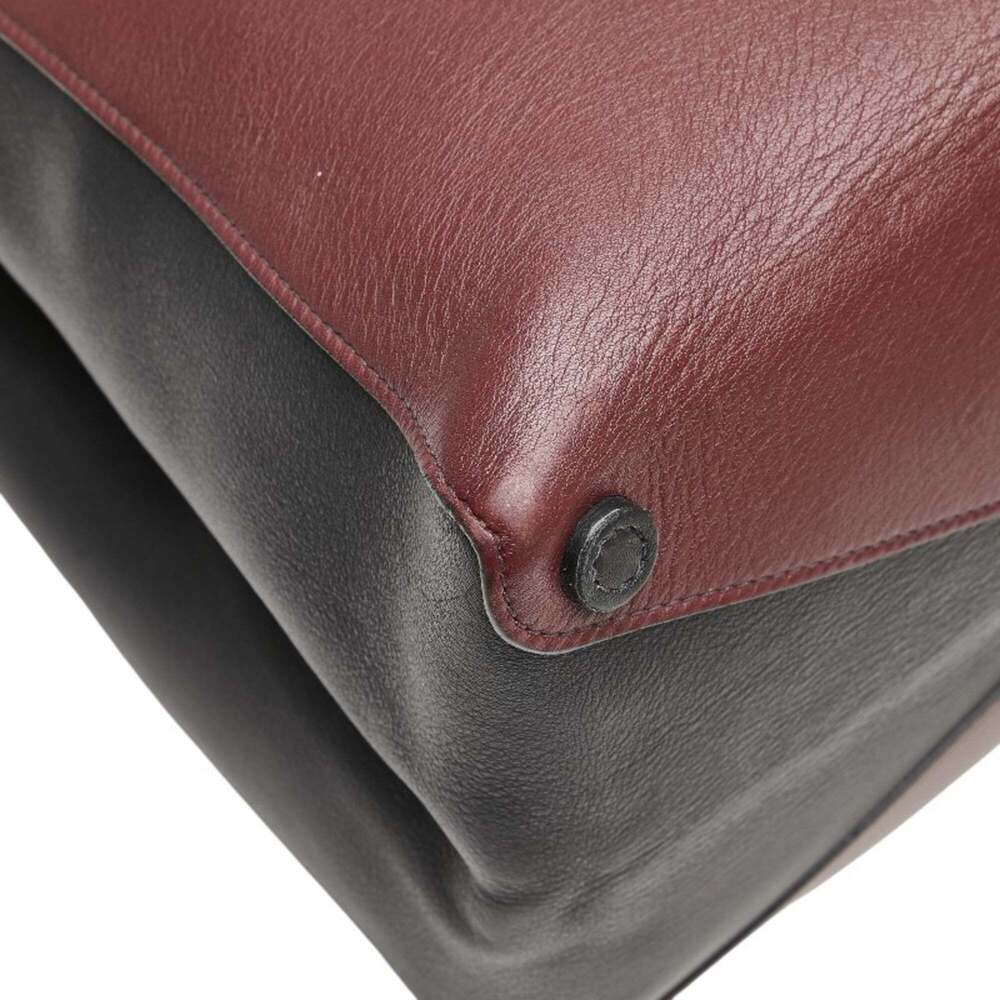 Prada handbag in wine red and black leather for women. - Picture 4 of 15